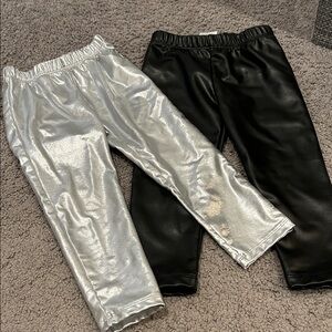 GAP Kids Metallic Silver and Classic Black Joggers